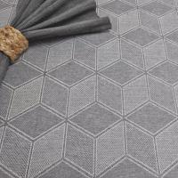 Mantel de tela Jacquard, Mantel impermeable y lavable, Para mesa rectangular, Estilo moderno elegante, Ideal para el hogar interior y exterior, Fácil a limpiar, forma geométrica，rejilla de diamante，Gris，DEU176 NUSCA - details 0