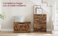 VASAGLE Puff Almacenaje, Banco Almacenaje con 2 Bisagras de Seguridad, Baúl Almacenaje, Banco Zapatero, Estilo de Campo, 40 x 80 x 46 cm, para Pasillo Dormitorio Salón, Marrón Rústico/Blanco Nube - details 1