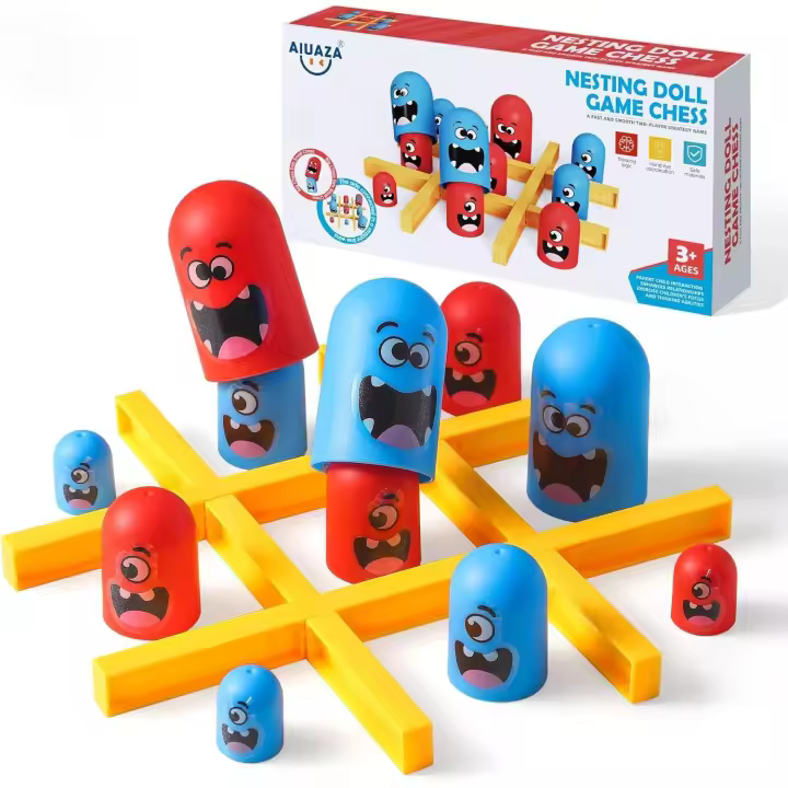 Juegos de mesa para fiestas, nuevos juegos de tres en raya, juegos de mesa, juegos cara a cara, juegos familiares, juguetes de fiesta adecuados para niños de 3 a 8 años - 1
