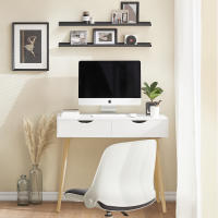 SoBuy FWT40-WN,Mesa de Ordenador con 2 cajones,Mesa de Escritorio,Blanco,90 x 77 cm,ES - details 0