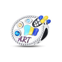 Tablero De Dibujo De Pigmento De Plata 925 Serie De Arte Figuras Famosas Charms De Cuentas Para Pulseras De 3mm Hechas a Medida Joyería Finos - details 31