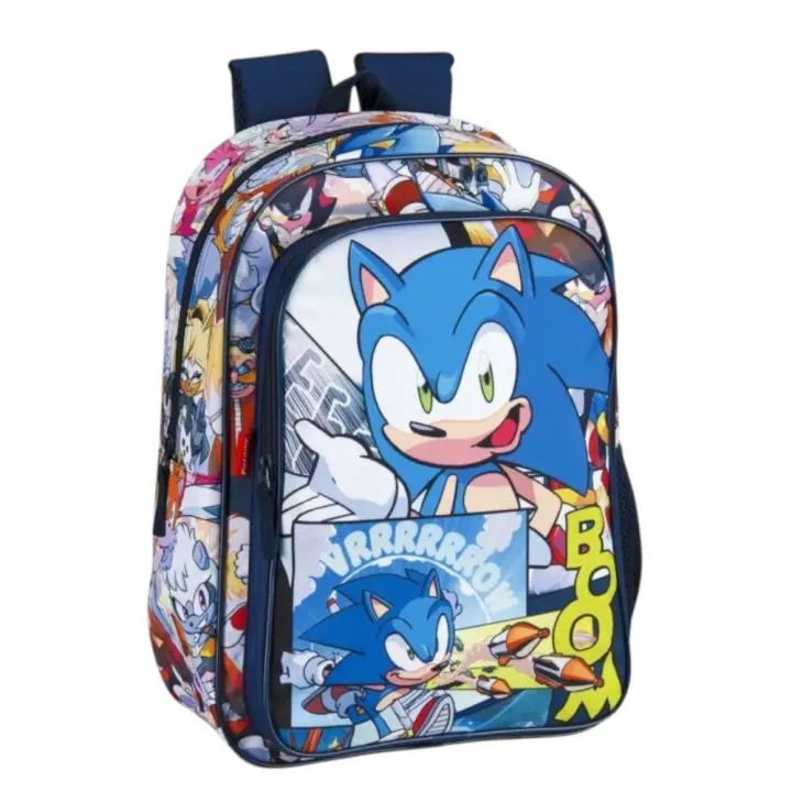 "Mochila Sonic the Hedgehog 43cm - Refuerzo Lumbar Acolchado - Regalo Ideal Niños - Perona" - 1
