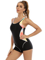 Traje De Baño De Un Pie Deportivo 2023 Talla Grande Mujer Traje De Natación Profesional Estilo Patchwork Para Surfeo Y Natación - details 3