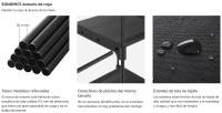 SONGMICS Armario de Ropa, Perchero, Burro Ropa, 43 x 151 x 166 cm, 4 Secciones para Colgar, con Compartimentos, Gran Capacidad, para Dormitorio, Salón, Lavandería, Negro - details 1