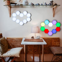 Luz De Pared Hexagonal Con Control Remoto Y Luz LED RGB Modulable USB Colorida Luz Nocturna Geométrica DIY Para Decoración De Hogar - details 17