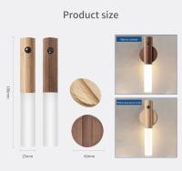 Luz Nocturna Sensor De Cuerpo LED Diseño De Madera Para Dormitorio Luz De Pared Manejable Luz De Lectura De Escritorio Iluminación De Pasillo Baño - details 10