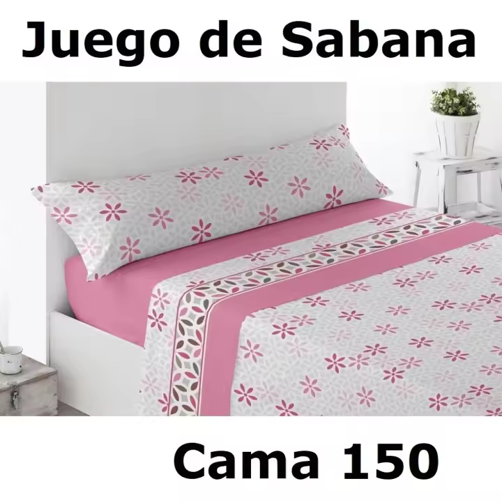 Juego Sábanas para Cama De 150, 3 Piezas ,Sábana Bajera, Encimera, Funda de Almohada,microfibra 100% poliester,cm,fespu - 1