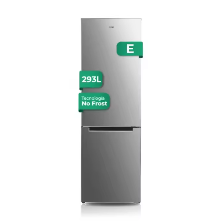 Frigo Combi No Frost SVAN SC185603ENFX Alto 185cm x 60cm Clase E Inox  | 293 L, Autonomía 8.5 h - 1