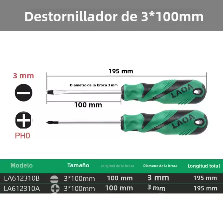 LAOA 2pcs Set De Destornilladores Fijadores Magnéticos S2 Con Cabezales Phillips Y Clavos Herramientas De Mano Antideslizantes Para Reparación Electrónica - 1