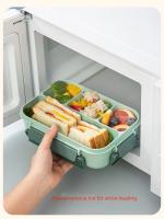 Fiambrera hermética para estudiantes, caja de almuerzo de 4 rejillas con vajilla, desinfectante de Microwavabie, Cieaning, Oficina Aduits Schooi, 1300ML, 1 unidad - details 5