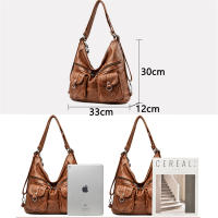 Mochila Vintage De Cuero Sintético Para Mujer Diseñadora 3 En 1 2024 Bolso De Escuela Viaje Mochila Para Damas - details 8