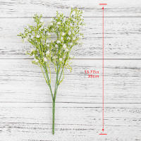 Bouquet De Flores Artificiales De Plástico Con 5 Ramas En Blanco Gypsophila Para Decoración De Hogar Boda Balcones Y Decoración Externa DIY - details 1