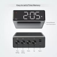 NOKLEAD Reloj De Alarma Digital Con Cargador Inalámbrico Para Teléfono Luz LED Ajustable Brillo Y Función De Sueno Moderno Para Dormitorio - details 9