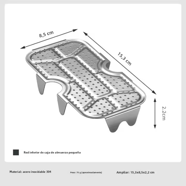 Caja De Almuerzo Pequeña Para Camping CAMPINGMOON Con Red De Funda Y Almohadilla De Al Vapor Acero Inoxidable Para Picnics Al Aire Libre - 1