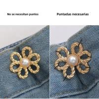 Botones De Metal Hueco Para Ajuste De Cintura De Jeans Para Mujer Botones Combinados Para Pantalones Anchos-a-Narrow - details 2