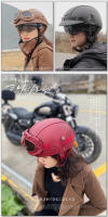 Casco De Motocicleta Retro En Cuero PU Para Hombres Y Mujeres Casco Medio Con Lente HD Adecuado Para Ciclismo Y Patinaje En Cuatro Estaciones - details 6