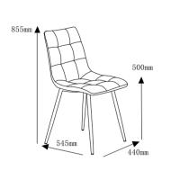 Furniture Style S.L. - Pack de 4 Sillas de Comedor Estilo Industrial Ivy con Tapizado Acolchado y Patas Metálicas - details 2