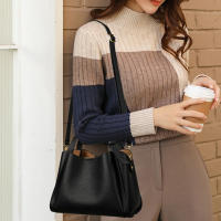 Bolso De Hombro Grande Retro Moda Textura Nueva Bolso De Mochila Portátil Para Mujer Estilo Fashion Sólido Con Bolsillo Para Teléfono - details 4