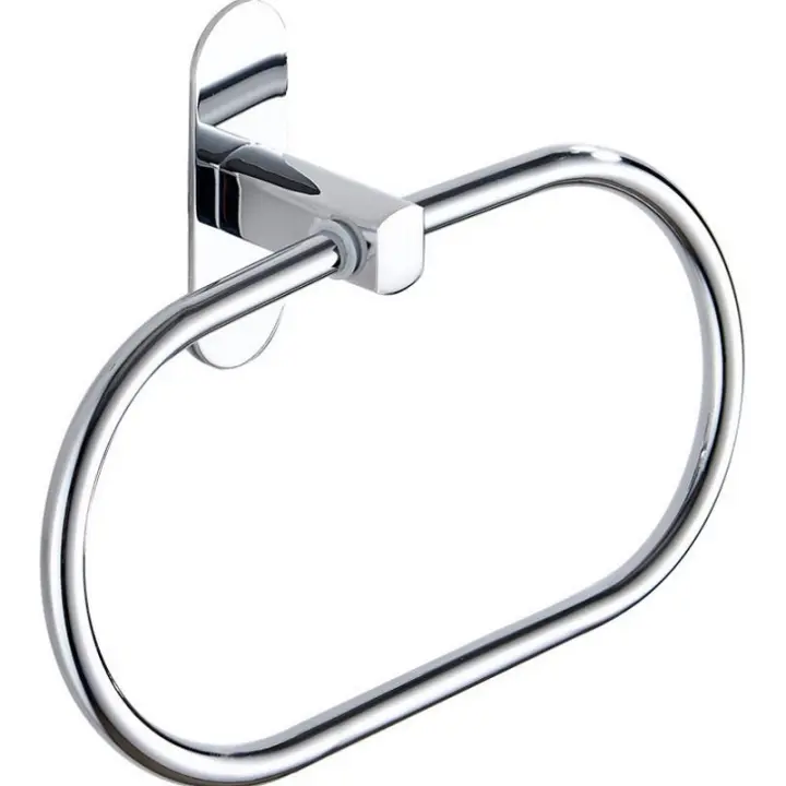 Soporte de anillo de toalla de acero inoxidable, colgador montado en la pared para baño y hogar, perforador gratis - 1