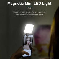 Luz De Billetera Magnética Mini Para iPhone 12 13 14 15 Serie LED Cube Con Clip Para Maquillaje Vlog Luz De Video De Cámara - details 7