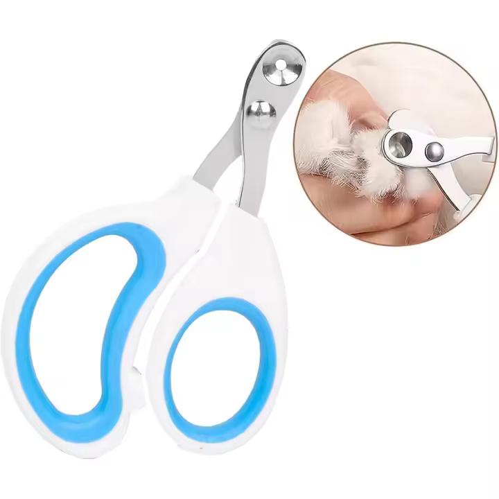 Cortaúñas para gatos con orificio de corte circular: evita cortar demasiado las uñas de tus mascotas. Diseñado especialmente para gatos (azul) - 1