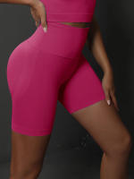 Shorts De Yoga Para Mujer Deporte Cortas De Cintura Alta Sin Costuras Para Gimnasio Y Ciclismo Elevador De Glúteos Fitness - details 50