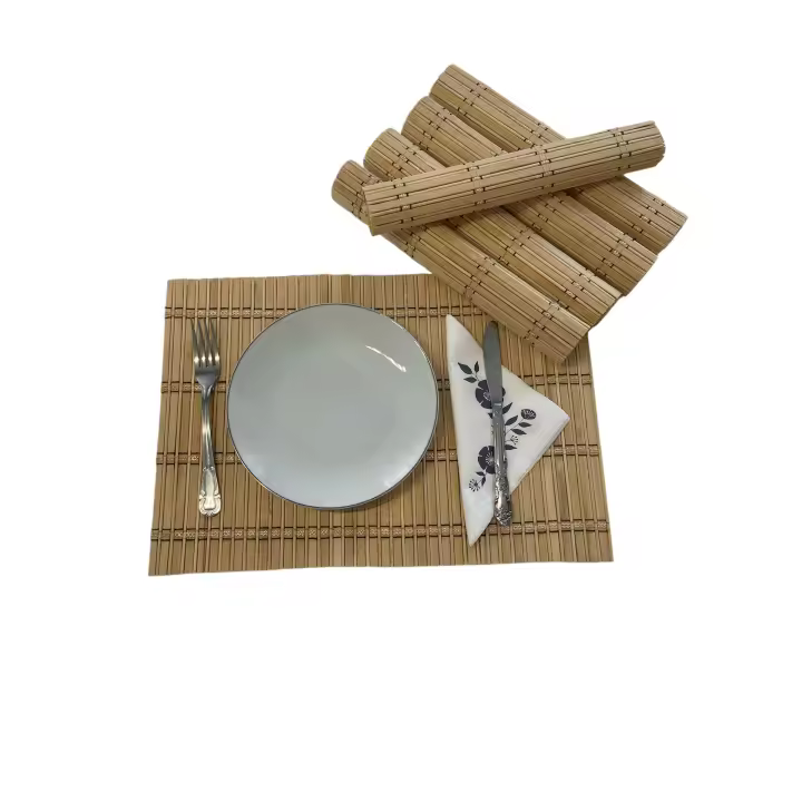 Salvamanteles Individuales de Bambú de Alta Calidad (Pack de 6) , Alfombrilla de bambu ,protector elegante  de mesa - 1
