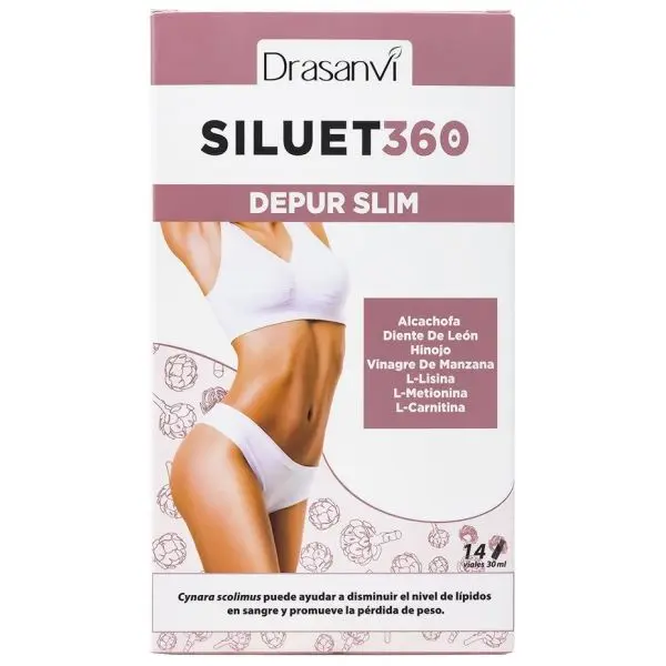 DRASANVI SILUET 360 SILUET 360 DEPUR SLIM 14 VIALES, EFECTO DEPURATIVO Y DIGESTIVO, AYUDA EN LA ELIMINACIÓN DE LÍQUIDOS, GASES Y GRASA CORPORAL - 1