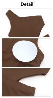 Traje De Yoga Para Mujer Un-Hombro Deporte Fitness Gimnasio Yoga Con Almohadillas Elástico Corporal Sólido Sin Mangas Talla Verdadera - details 2