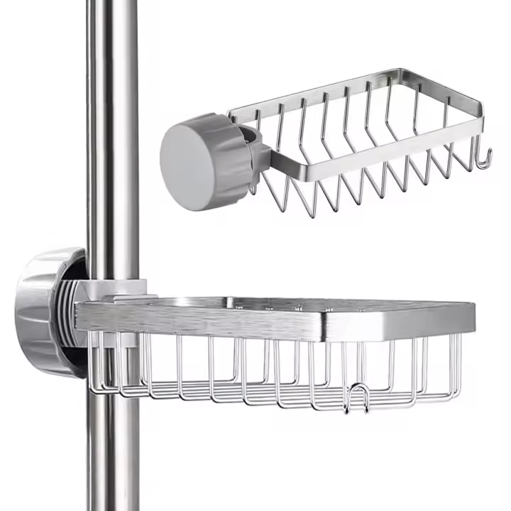 Carrito de Ducha sin taladro, de Ducha jabonera, carrito de Baño de Maple inoxidable 304, soporte de Esponja para Cocina, ideal para Baños, cocina, vehículos recreativos - 1