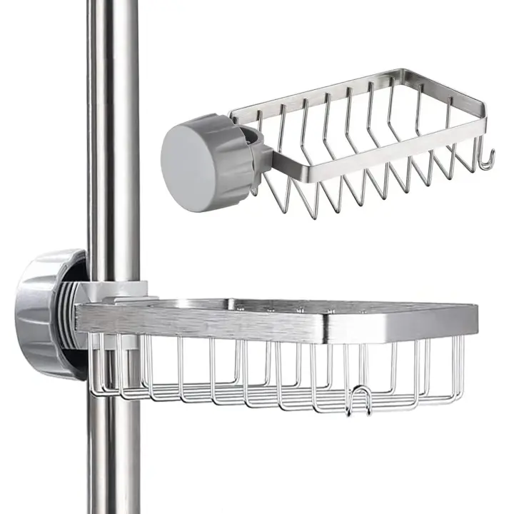 Carrito de Ducha sin taladro, de Ducha jabonera, carrito de Baño de Maple inoxidable 304, soporte de Esponja para Cocina, ideal para Baños, cocina, vehículos recreativos - 1