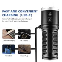 Linterna Táctica LED De Alta Potencia Recargable Por USB Con Zoom Y Batería Integrada Lámpara Fuerte Para Camping Resistente Al Agua Y Choques - details 7