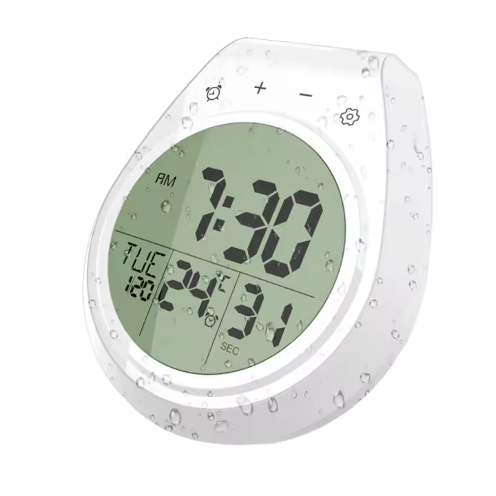 Reloj Despertador Impermeable de Pared para Baño - 1