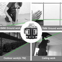 Nivel láser 3D/4D de 8/12/16 líneas Línea verde autonivelante 360 ° Potentes herramientas de nivel láser de haz verde, cruzadas horizontales y verticales - details 3