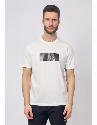 Camiseta Armani Exchange blanca logo - 1