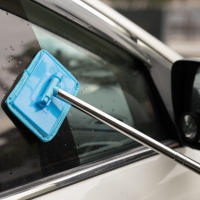 Cepillo De Limpieza Extendible Para Parabrisas De Coche Herramienta De Limpieza Del Vidrio Delantero Con Cepillo De Limpieza Y Escáner De Ventanas De Acero Inoxidable+Tela - details 6