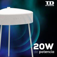 Mesa auxiliar altavoz portátil con sonido de 20W, Bluetooth, Base de carga inalámbrica, batería de 2500mAh. Mesilla o mesita para dormitorio o sala de estar - TD Systems SM20B11P - details 5