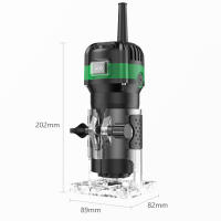 Motor de cobre completo de 800W Fresadora de madera de 6 velocidades Cuerpo de aleación de aluminio y nylon reforzado Ajuste preciso de la profundidad Juego de fresadora y ranuradora para madera con 15 fresas Kit de caja de madera - details 6