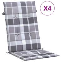 vidaXL Cojín silla de jardín respaldo alto 4 uds tela 120x50x3cm Color Antracita,  Crema,  Azul y mas Cojín Decorativo de Asiento Cojines de muebles de salon - details 8