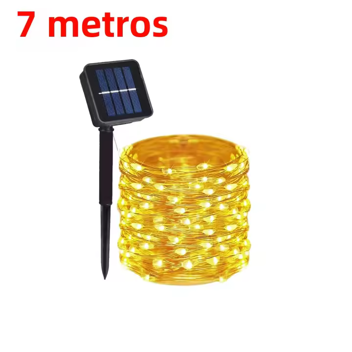 1Pack De Luces De Cadena Solar Con 50/100 LED Para Exteriores Impermeables Con 8 Modos Luz De Navidad Para Árbol Bodas Y Fiestas Decorativas - 1