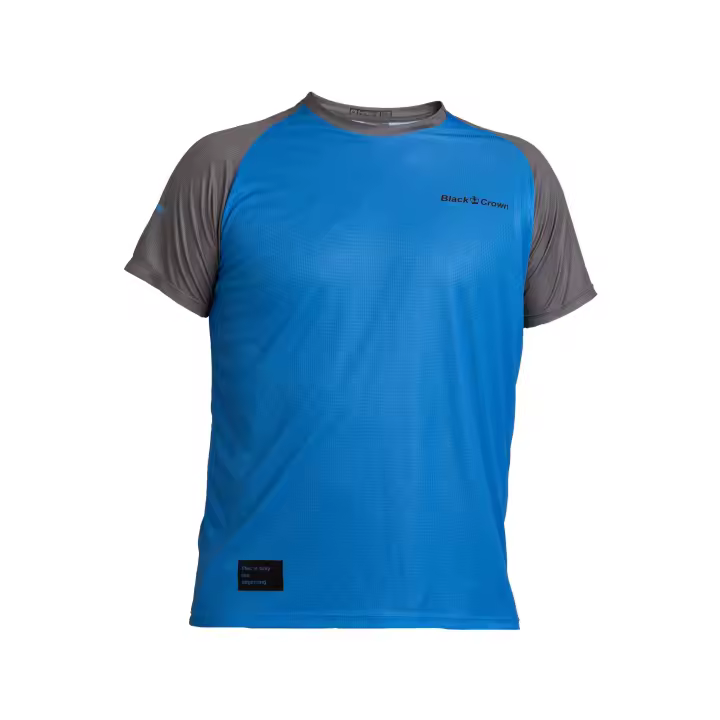 Black Crown - Camiseta de Pádel Hombre Rodas azul gris - tejidos poliéster y elastano - Ligereza, movilidad y comodidad dentro de la pista - Transpirable - 1