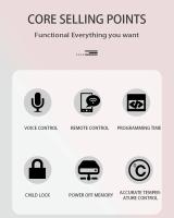 Termostato Inteligente Wifi Controlador De Temperatura Con Bloqueo Infantil Pantalla LCD Protección Contra Incendio Y Cryogenic Fire Y Cryogenic Protection Para Hogar Inteligente - details 1