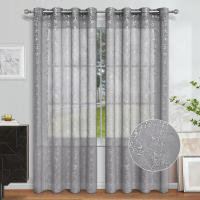 Cortina De Ventana Perforada Plata Caliente Semi-Blackout Para Sala De Estar Y Dormitorio Decoración Moderna De 1 Pieza - details 7