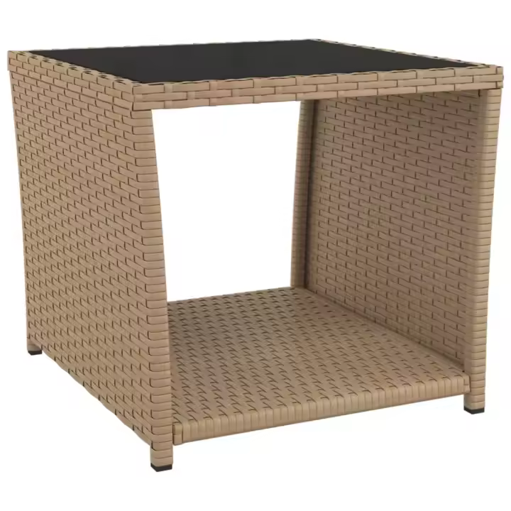 Mesita de Cristal sintético beige Y surface De Vidrio Templados - 1