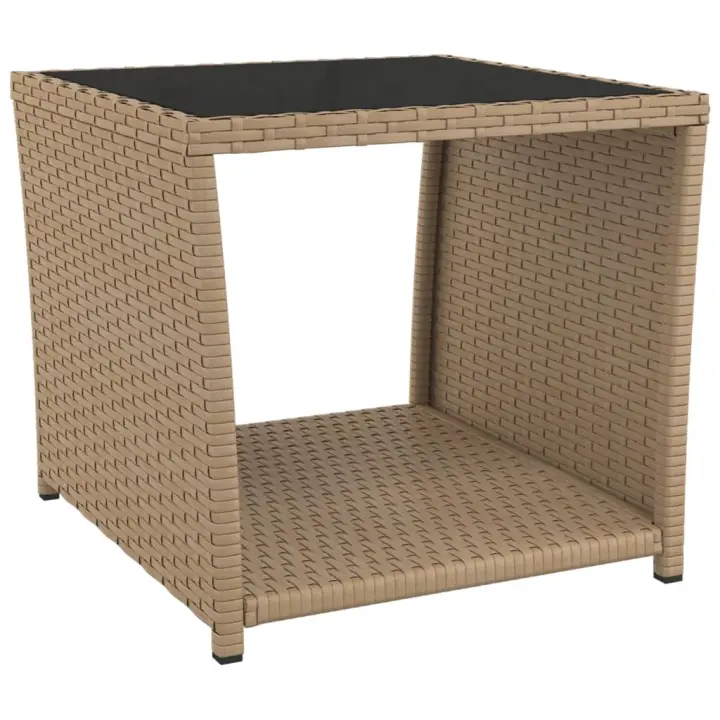 Mesita de Cristal sintético beige Y surface De Vidrio Templados - 1