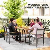 Outsunny Conjunto Jardín Exterior de Ratán con Cojines Conjunto Terraza Resistente a la Intemperie Muebles Jardín Exterior con 2 Sofás de 2 Plazas Sofá Esquina Mesa Redonda Gris Oscuro - details 3