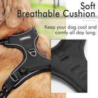 Arnés para Perros Sin Tirantes para Perros Grandes con 2 Clips para Correa, Reflectante Sin Asfixia, Negro, L - details 1
