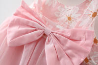 Falda De Malla Con Tirantes Colgantes De Flor Para Niñas Verano Estilo Princesa Casual Poliéster Sin Mangas Longitud De Rodilla Ropa De Verano Para Niñas - details 5