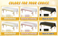 Mantel De Fiesta Desechable 137x274cm Impermeable Y Resistente Al Aceite Con Puntos Dorados Para Bodas Y Fiestas PEVA - details 2