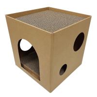 Juguete Para Gatos Caja De Cartón DIY Doble Con Plataforma De Rascado Y Cama Protege Muebles Juguete De Masticar Para Gatos - details 6